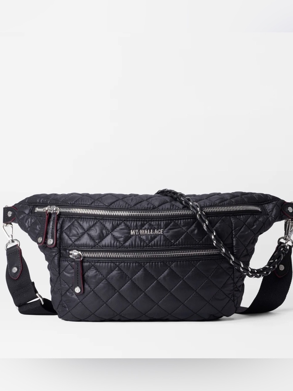 MZ Wallace Black Quilted Sling Bag